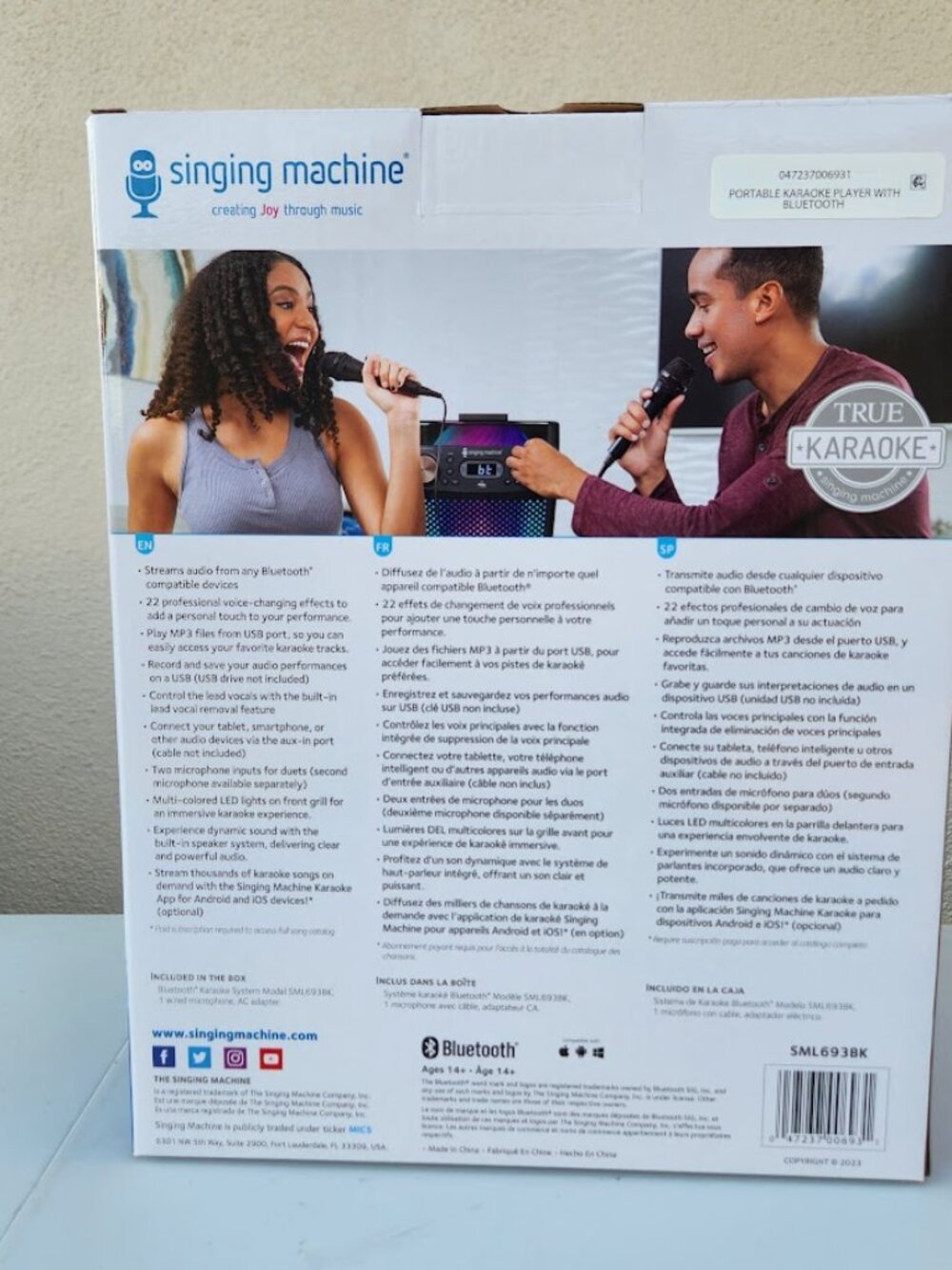 New Karaoke Singing Machine Portable Bluetooth Speaker Microphone Light Show Par - Picture 5 of 16
